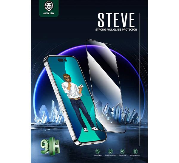 گلس گرین آیفون مدل ۹H Steve Glass Strong برای گوشی iphone 14 Pro Max